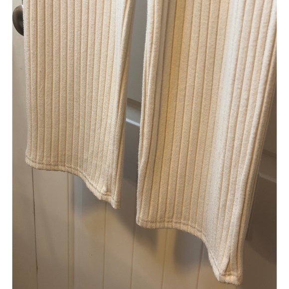 Shein Cream Ribbed Knit  2pc Set V Neck Top Wide Leg Pants Cozy Workwear 2X # - Picture 6 of 16